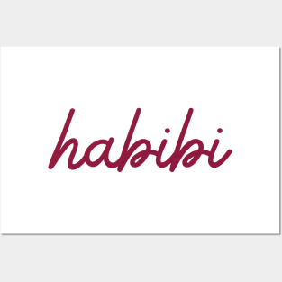 habibi - maroon red Posters and Art